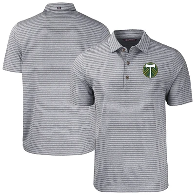 Men's Cutter & Buck Heather Gray Portland Timbers Forge Eco Stripe Stretch Recycled Polo
