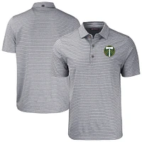 Men's Cutter & Buck Heather Gray Portland Timbers Forge Eco Stripe Stretch Recycled Polo