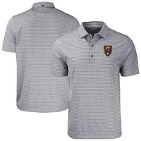 Men's Cutter & Buck Heather Real Salt Lake Forge Eco Stripe Stretch Recycled Polo