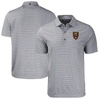Men's Cutter & Buck Heather Real Salt Lake Forge Eco Stripe Stretch Recycled Polo