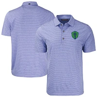 Men's Cutter & Buck Heather Seattle Sounders FC Forge Eco Stripe Stretch Recycled Polo