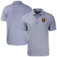 Men's Cutter & Buck  Heather Navy Real Salt Lake Forge Eco Stripe Stretch Recycled Polo