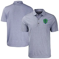 Men's Cutter & Buck  Heather Navy Seattle Sounders FC Forge Eco Stripe Stretch Recycled Polo