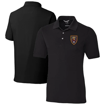 Men's Cutter & Buck  Black Real Salt Lake Advantage Eco Tri-Blend Pique Polo
