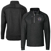 Men's Cutter & Buck Heather Philadelphia Union Mainsail Sweater-Knit Half-Zip Raglan Jacket