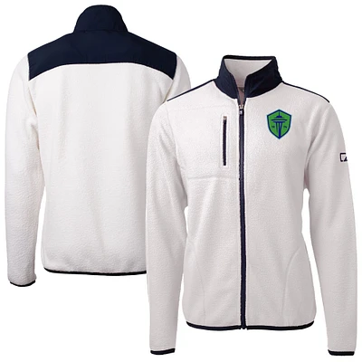 Men's Cutter & Buck Seattle Sounders FC Cascade Eco Fleece Full-Zip Jacket