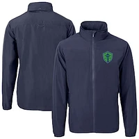 Men's Cutter & Buck  Navy Seattle Sounders FC Charter Eco Recycled Full-Zip Jacket