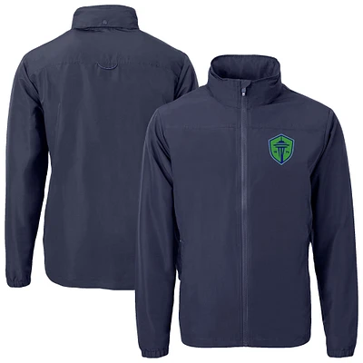 Men's Cutter & Buck  Navy Seattle Sounders FC Charter Eco Recycled Full-Zip Jacket