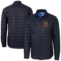 Men's Cutter & Buck  Navy Real Salt Lake Rainier PrimaLoft Eco Insulated Quilted Shirt Jacket