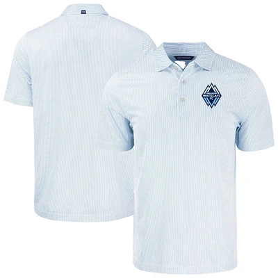 Men's Cutter & Buck White Vancouver Whitecaps FC Pike Eco Symmetry Print Stretch Recycled Polo
