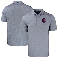 Men's Cutter & Buck  Navy St. Louis City SC Forge Eco Double Stripe Stretch Recycled Tri-Blend Polo
