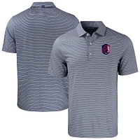 Men's Cutter & Buck  Navy St. Louis City SC Forge Eco Double Stripe Stretch Recycled Tri-Blend Polo