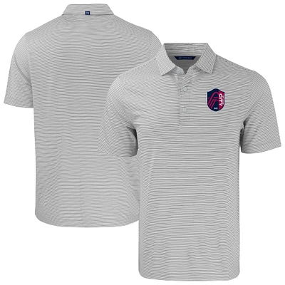 Men's Cutter & Buck  Gray St. Louis City SC Forge Eco Double Stripe Stretch Recycled Tri-Blend Polo