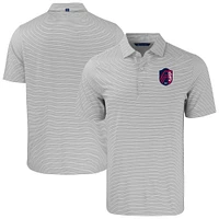 Men's Cutter & Buck  Gray St. Louis City SC Forge Eco Double Stripe Stretch Recycled Tri-Blend Polo