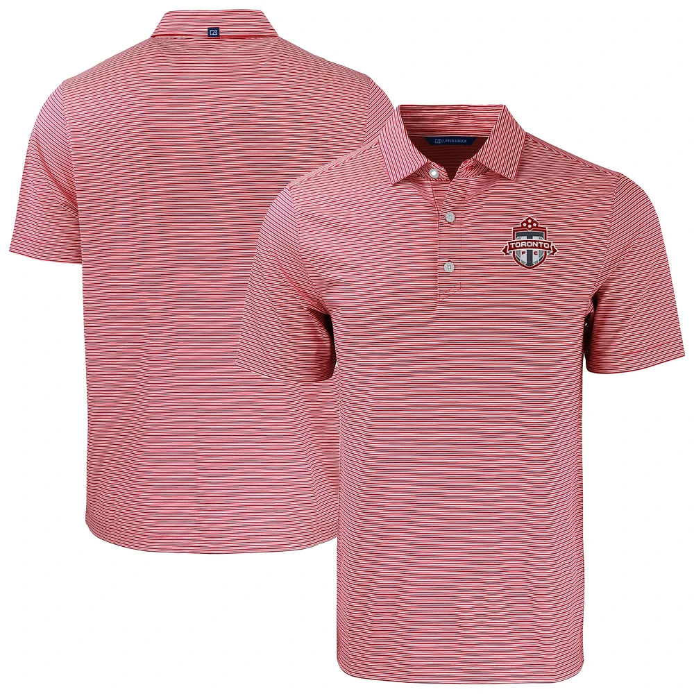 Men's Cutter & Buck Toronto FC Forge Eco Double Stripe Stretch Recycled Tri-Blend Polo
