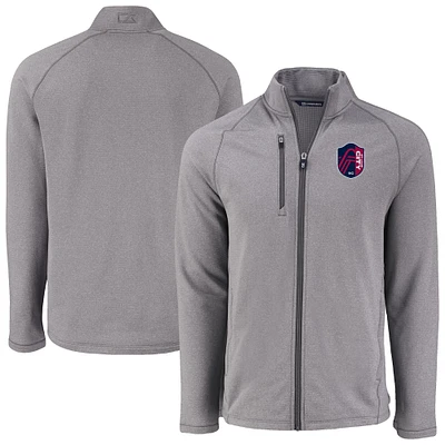 Men's Cutter & Buck  Heather Gray St. Louis City SC Peshastin Eco Fleece Recycled Raglan Full-Zip Jacket