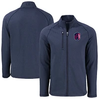 Men's Cutter & Buck  Heather Navy St. Louis City SC Peshastin Eco Fleece Recycled Raglan Full-Zip Jacket