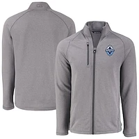 Men's Cutter & Buck  Heather Gray Vancouver Whitecaps FC Peshastin Eco Fleece Recycled Raglan Full-Zip Jacket