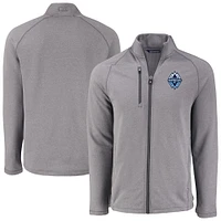 Men's Cutter & Buck  Heather Gray Vancouver Whitecaps FC Peshastin Eco Fleece Recycled Raglan Full-Zip Jacket