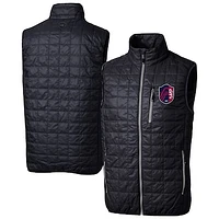 Men's Cutter & Buck Navy St. Louis City SC Rainier PrimaLoft Eco Insulated Full Zip Puffer Vest