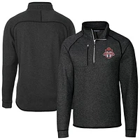 Men's Cutter & Buck  Heather Charcoal Toronto FC Mainsail Sweater-Knit Half-Zip Raglan Pullover Jacket