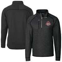 Men's Cutter & Buck  Heather Charcoal Toronto FC Mainsail Sweater-Knit Half-Zip Raglan Pullover Jacket