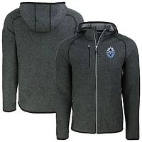 Men's Cutter & Buck  Heather Charcoal Vancouver Whitecaps FC Mainsail Raglan Full-Zip Hooded Jacket