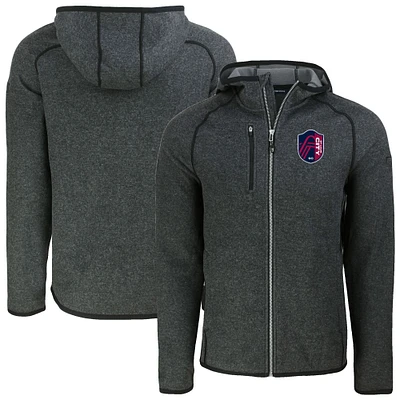Men's Cutter & Buck  Heather Charcoal St. Louis City SC Mainsail Raglan Full-Zip Hooded Jacket