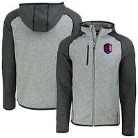Men's Cutter & Buck  Heather Gray St. Louis City SC Mainsail Raglan Full-Zip Hooded Jacket