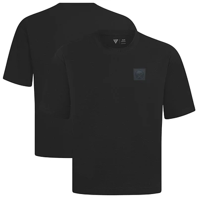Men's Levelwear Black Buffalo Sabres Luxe Signature Knit Heirloom Oversized Boxy T-Shirt