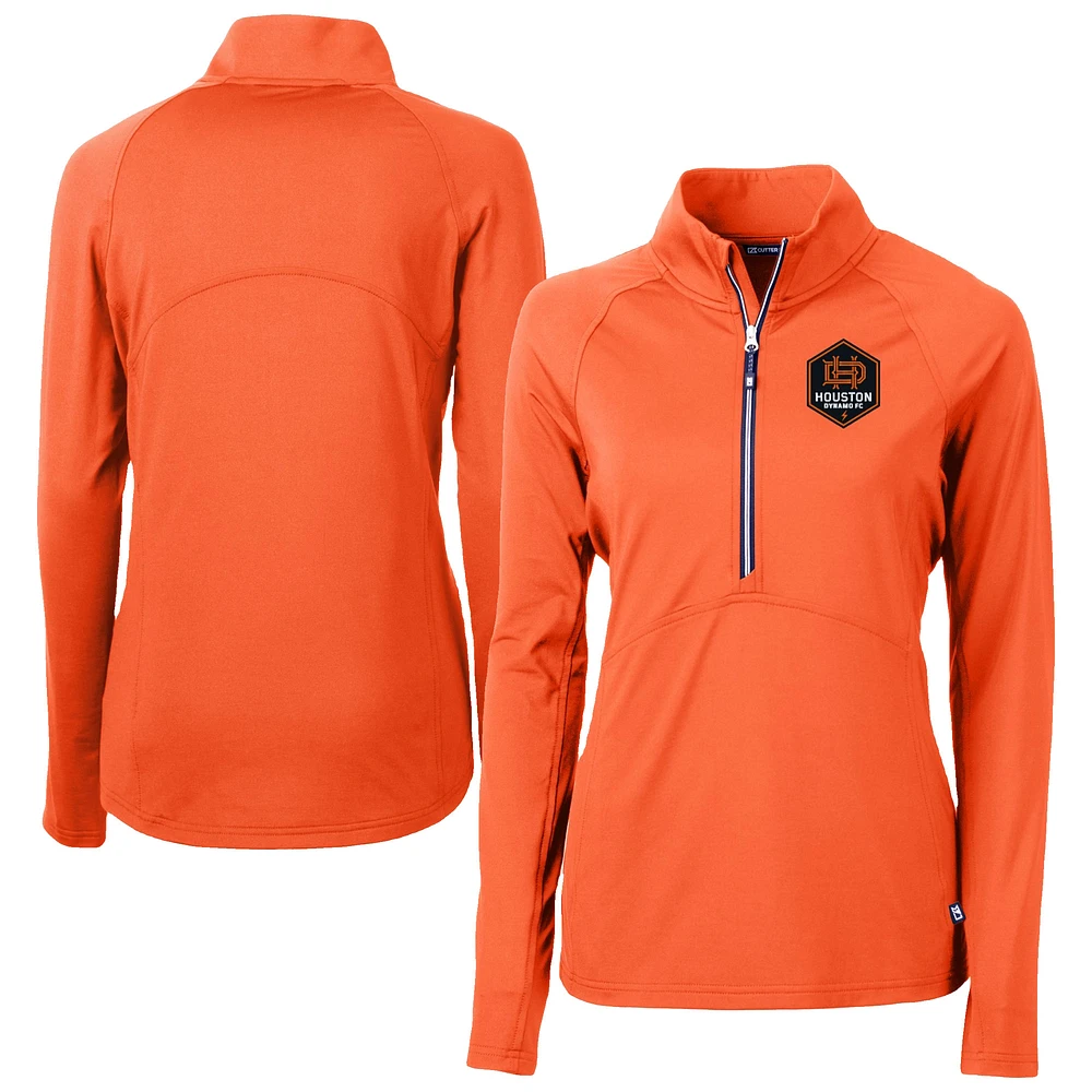 Women's Cutter & Buck Houston Dynamo FC Adapt Eco Knit Stretch Recycled Half-Zip Top