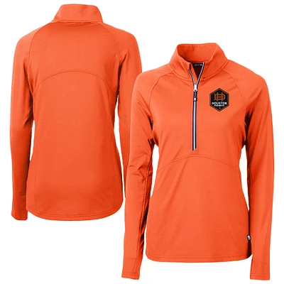 Women's Cutter & Buck Houston Dynamo FC Adapt Eco Knit Stretch Recycled Half-Zip Top