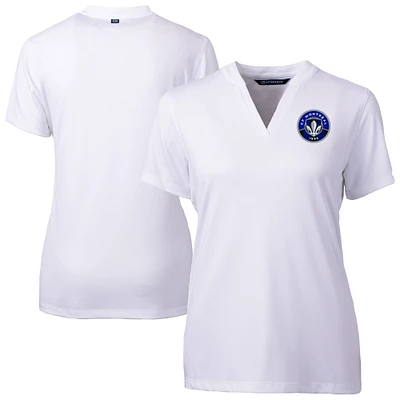 Women's Cutter & Buck  White CF Montreal Forge Heather Stretch Blade Top