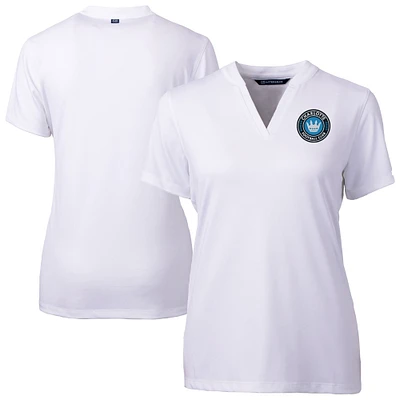 Women's Cutter & Buck  White Charlotte FC Forge Heather Stretch Blade Top