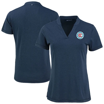 Women's Cutter & Buck  Heather Navy Chicago Fire Forge Stretch Blade Top