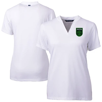 Women's Cutter & Buck  White Austin FC Forge Heather Stretch Blade Top