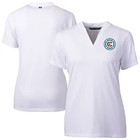 Women's Cutter & Buck  White Chicago Fire Forge Heather Stretch Blade Top
