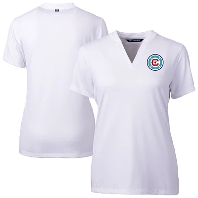 Women's Cutter & Buck  White Chicago Fire Forge Heather Stretch Blade Top