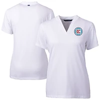Women's Cutter & Buck  White Chicago Fire Forge Heather Stretch Blade Top