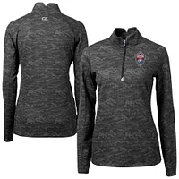 Women's Cutter & Buck  Black Colorado Rapids Traverse Stretch Eco Camo Print Quarter-Zip Pullover Top