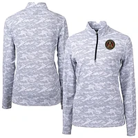 Women's Cutter & Buck  Charcoal Atlanta United FC Traverse Stretch Eco Camo Print Quarter-Zip Pullover Top