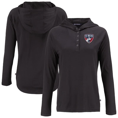 Women's Cutter & Buck FC Dallas Coastline Epic Comfort Eco Recycled Quarter-Snap Raglan Hoodie Top