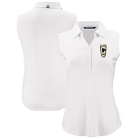 Women's Cutter & Buck  White Columbus Crew Forge Eco Stretch Recycled Sleeveless Polo