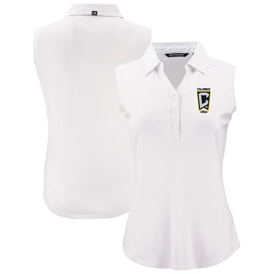 Women's Cutter & Buck  White Columbus Crew Forge Eco Stretch Recycled Sleeveless Polo
