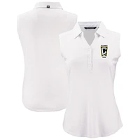 Women's Cutter & Buck  White Columbus Crew Forge Eco Stretch Recycled Sleeveless Polo