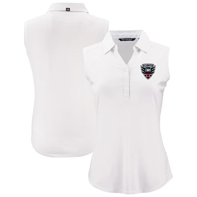 Women's Cutter & Buck  White D.C. United Forge Eco Stretch Recycled Sleeveless Polo