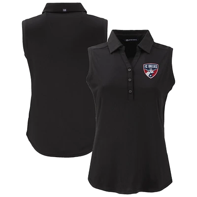 Women's Cutter & Buck  Black FC Dallas Forge Eco Stretch Recycled Sleeveless Polo