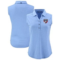 Women's Cutter & Buck  Heather Powder Blue FC Dallas Forge Eco Stretch Recycled Sleeveless Polo