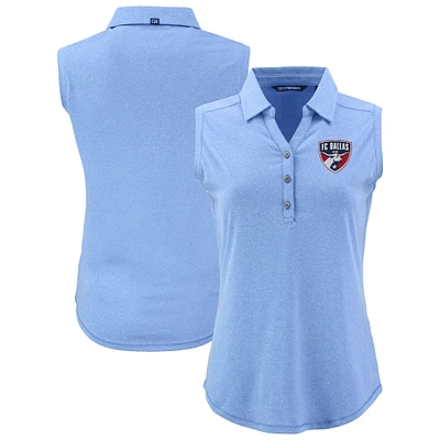 Women's Cutter & Buck  Heather Powder Blue FC Dallas Forge Eco Stretch Recycled Sleeveless Polo