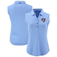Women's Cutter & Buck  Heather Powder Blue FC Dallas Forge Eco Stretch Recycled Sleeveless Polo